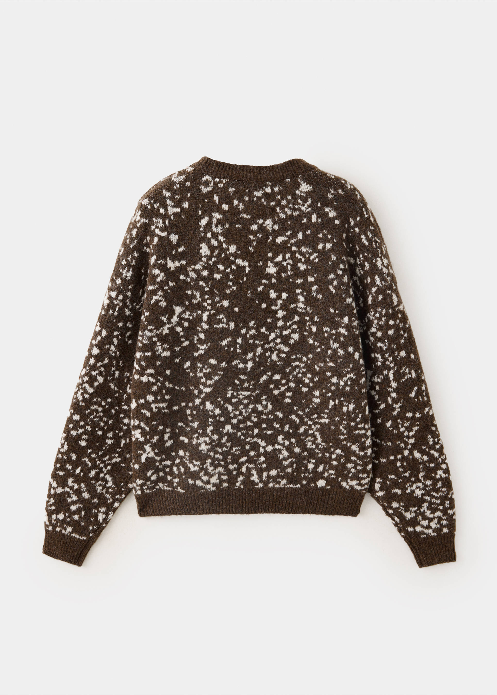 Brown speckled knit sweater, back view., Medium Brown. Ref: 37017925-00.