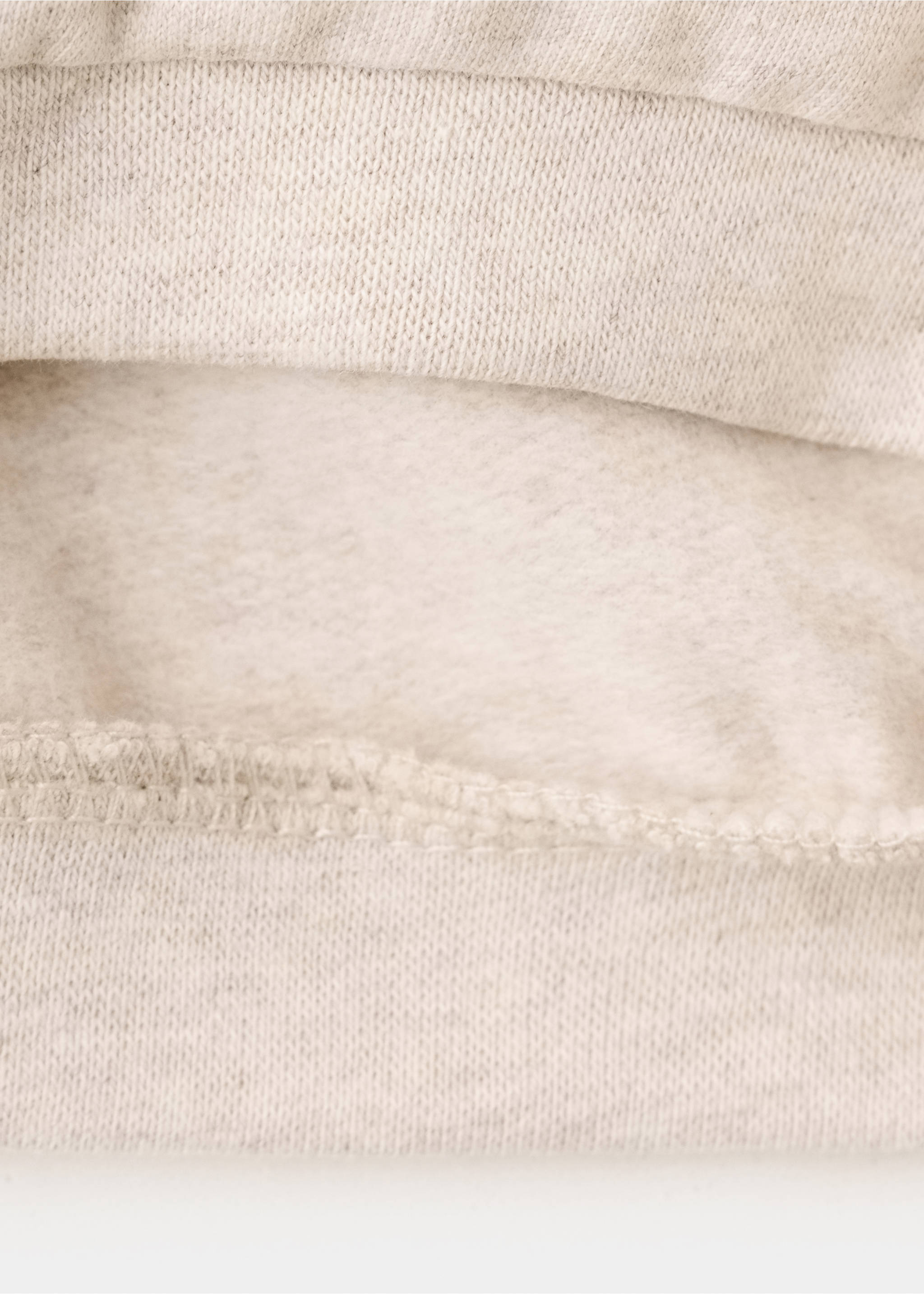 Beige sweatshirt fabric detail showing soft fleece texture., Beige. Ref: 37017927-00.