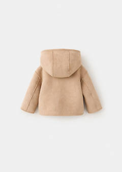Suede effect sheepskin coat — Medium Brown 4
