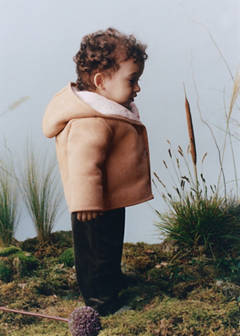 Suede effect sheepskin coat — Medium Brown 1