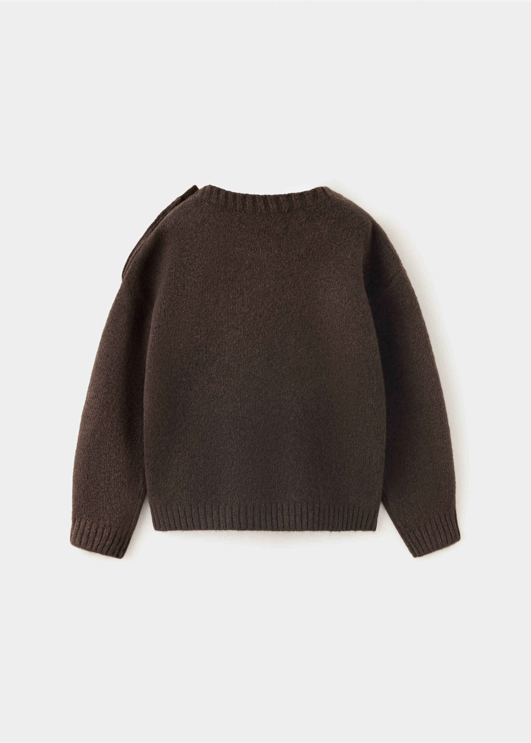 Knit embroidered sweater - Reverse of the article, Chocolate. Ref: 37017930-00.