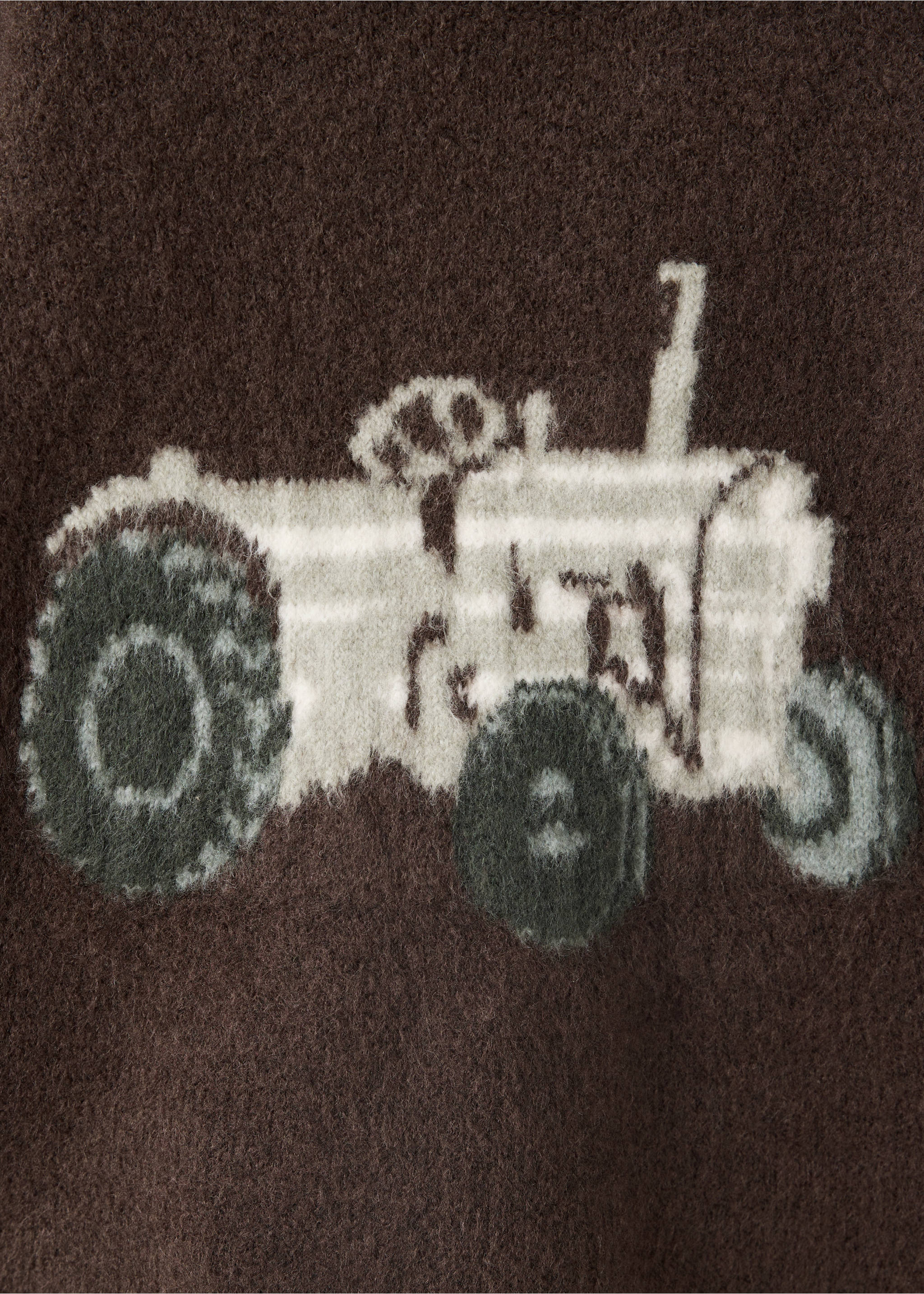 Knit embroidered sweater - Details of the article 0, Chocolate. Ref: 37017930-00.