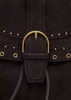 Stud leather bag — Chocolate 3