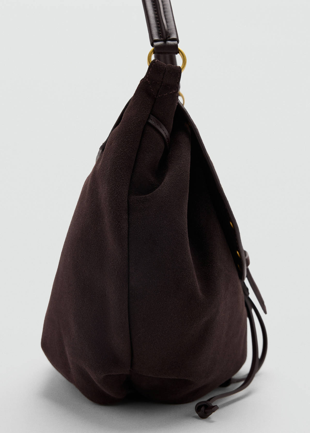 Stud leather bag — Chocolate