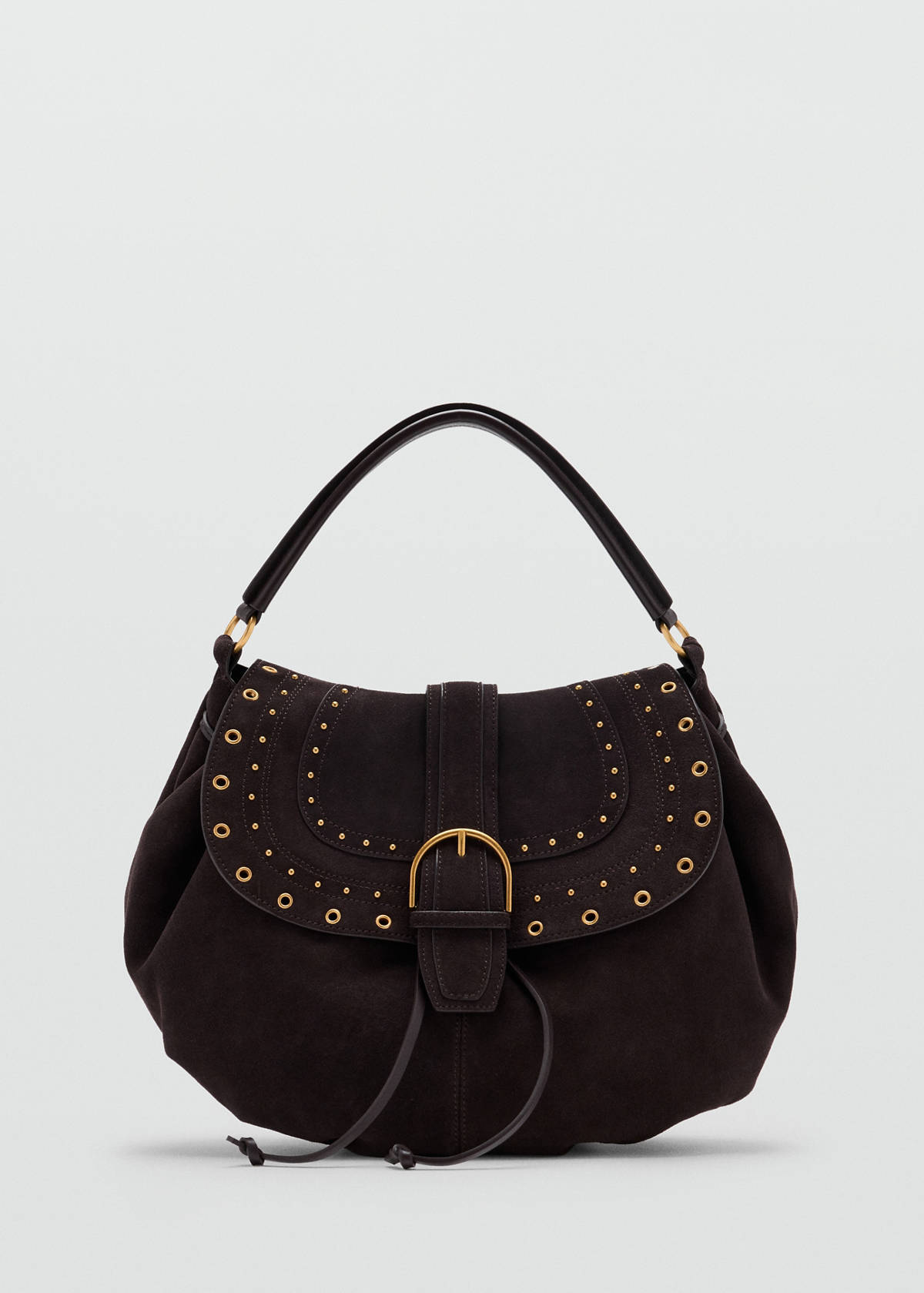 Stud leather bag — Chocolate