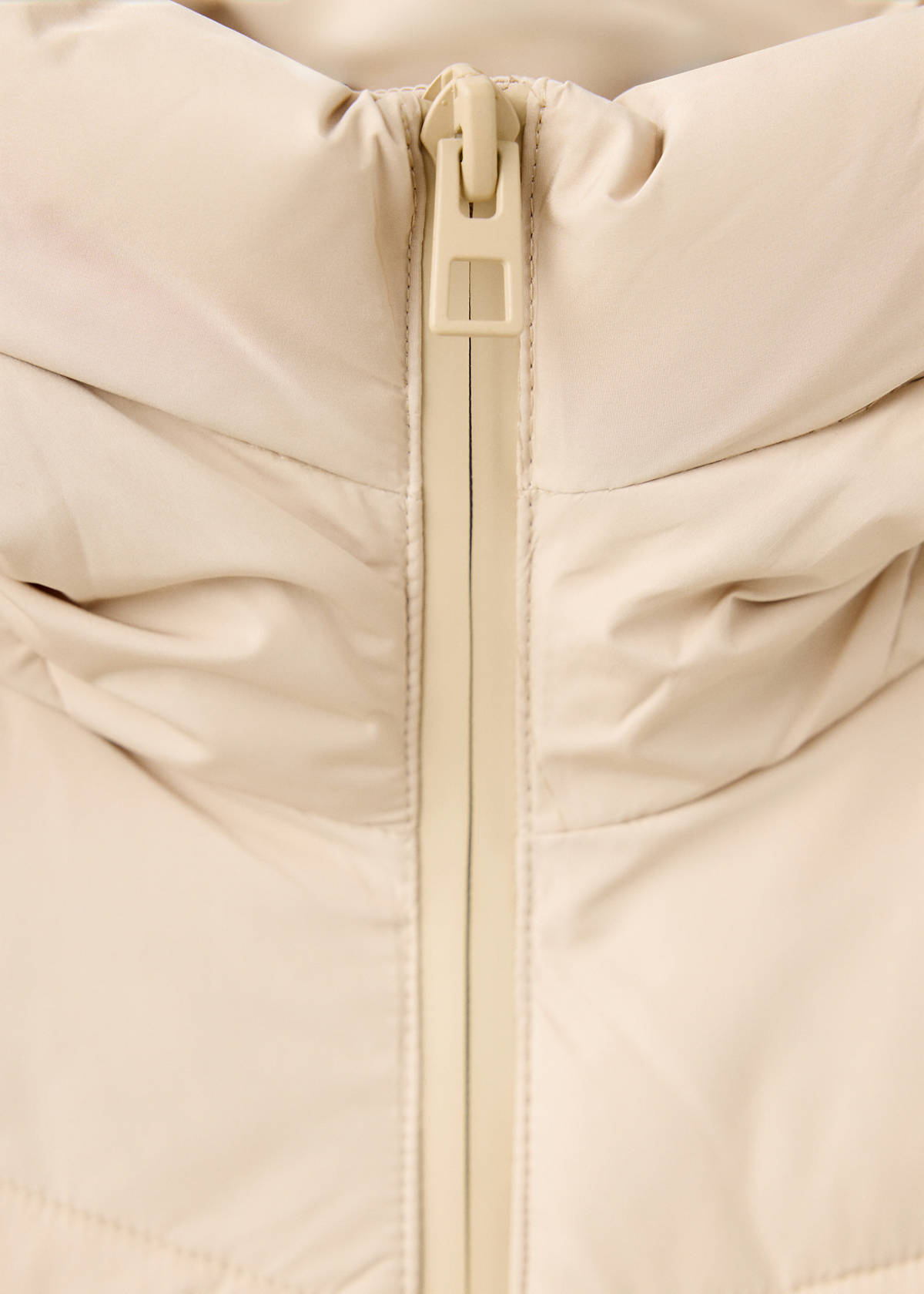 Hood puffer coat — Beige