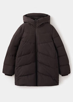 Hood puffer coat — Chocolate 8