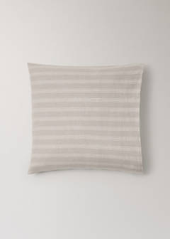 Two striped flannel pillowcases, 60 x 60 cm — Beige 5