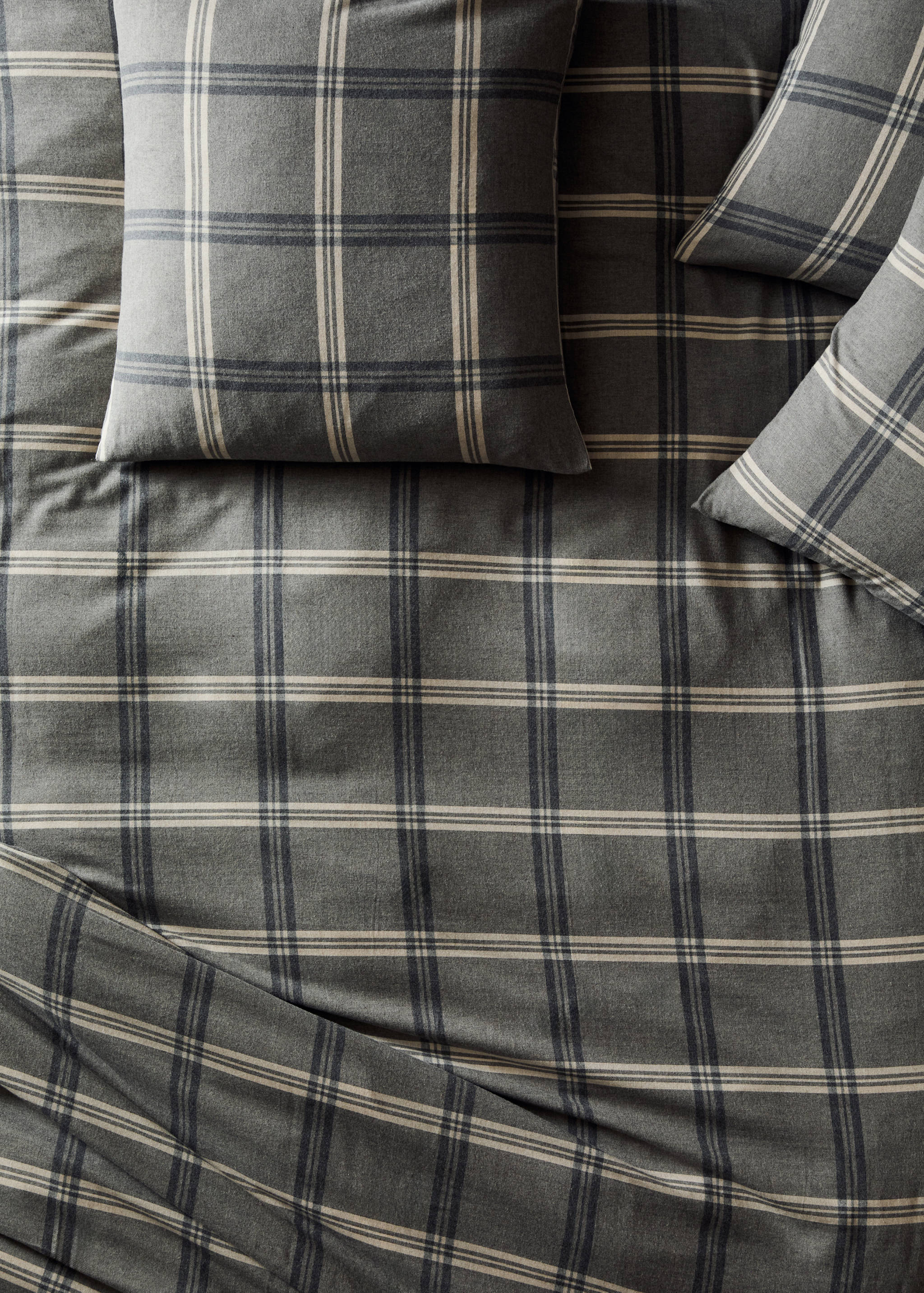 Flanell-Bettbezug mit Karomuster für 135/140 cm Bett - Detail des Artikels 7
