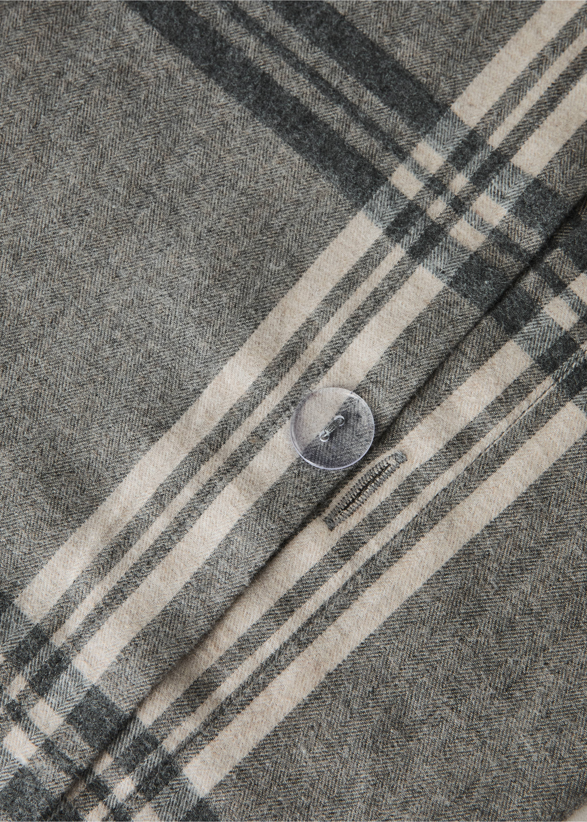 Flanell-Bettbezug mit Karomuster für 135/140 cm Bett - Detail des Artikels 1, Sandfarben. Ref: 37018270-00.
