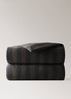 Striped flannel duvet cover Single bed — Brown 5