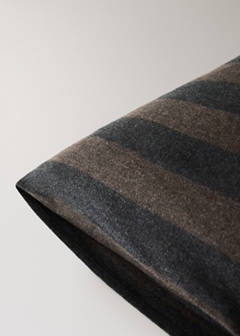 Striped flannel pillowcase cover 60x60 cm — Brown 2