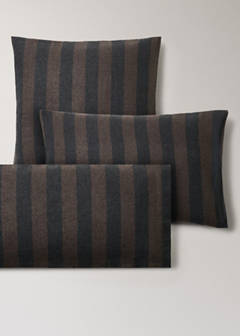 Striped flannel pillowcase cover 60x60 cm — Brown 4