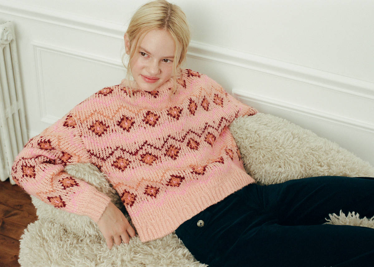 Jacquard knitted sweater