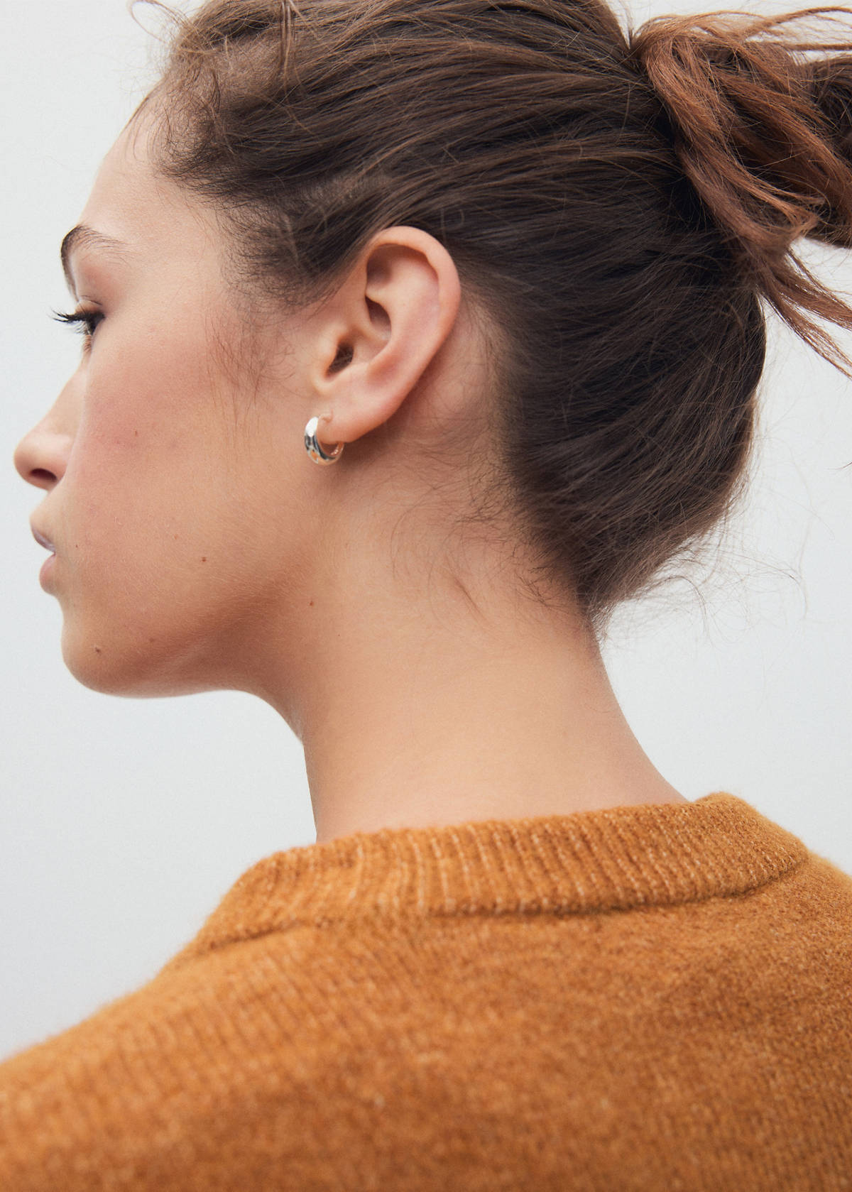 Straight round-neck sweater — Ochre