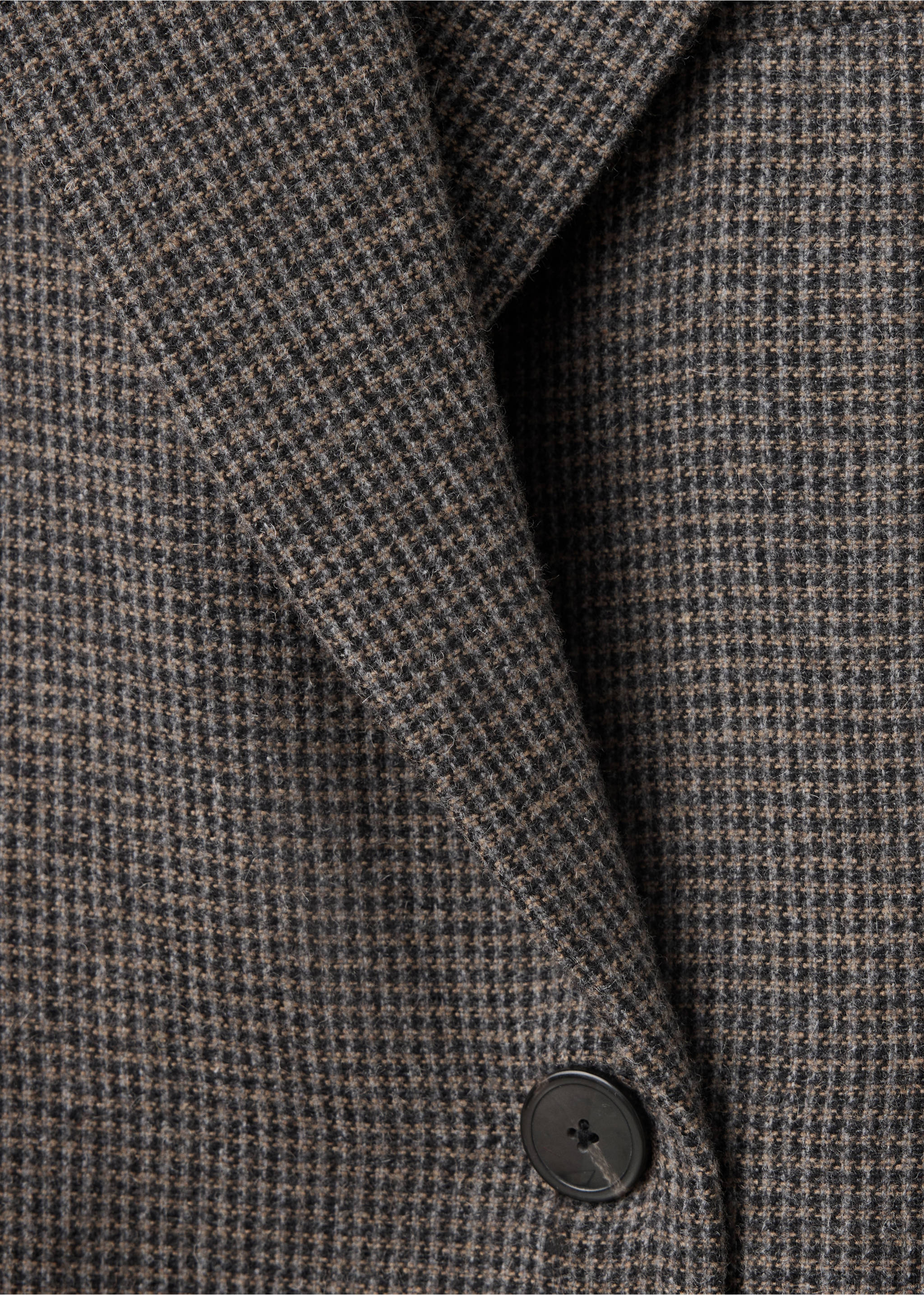 Veste costume laine mélangée regular-fit - Détail de l'article 8, Marron moyen. Ref: 37018289-00.