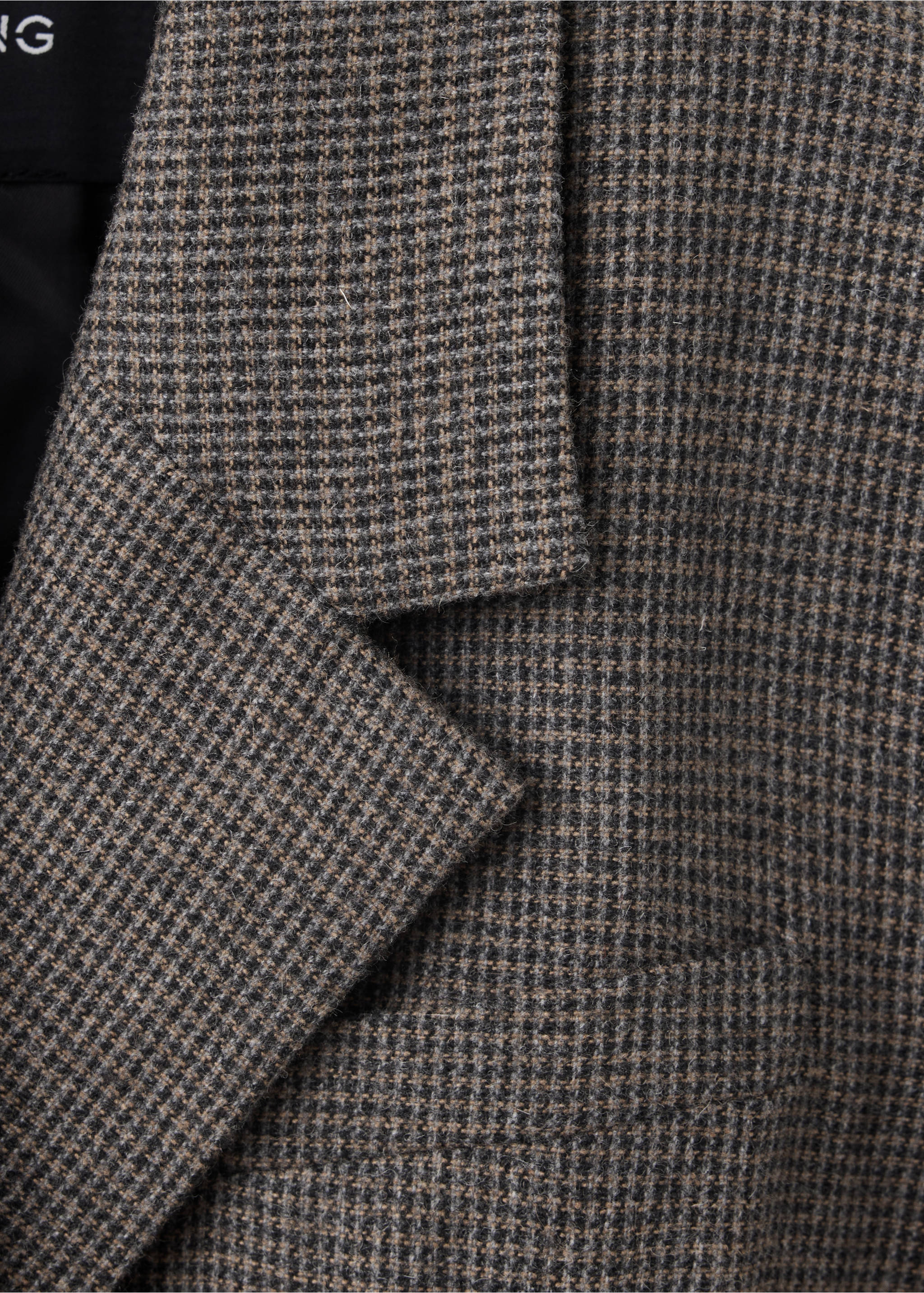 Veste costume laine mélangée regular-fit - Détail de l'article 0, Marron moyen. Ref: 37018289-00.