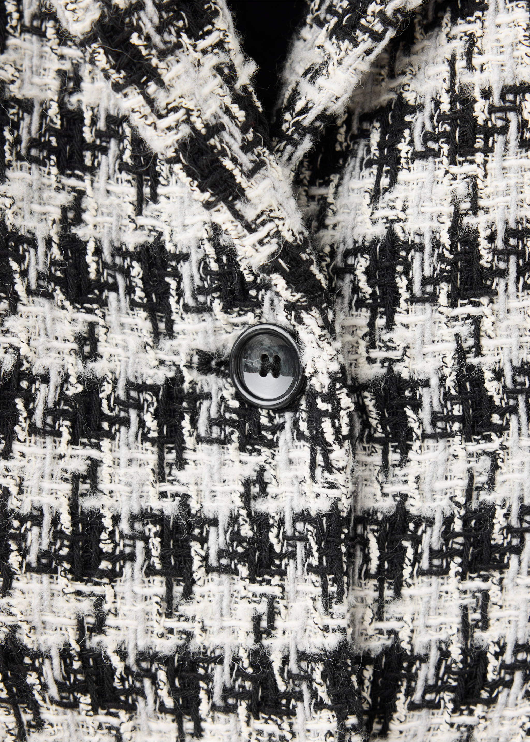 Ausgefranster Blazer mit Hahnentritt-Muster - Detail des Artikels 8, Schwarz. Ref: 37018291-00.