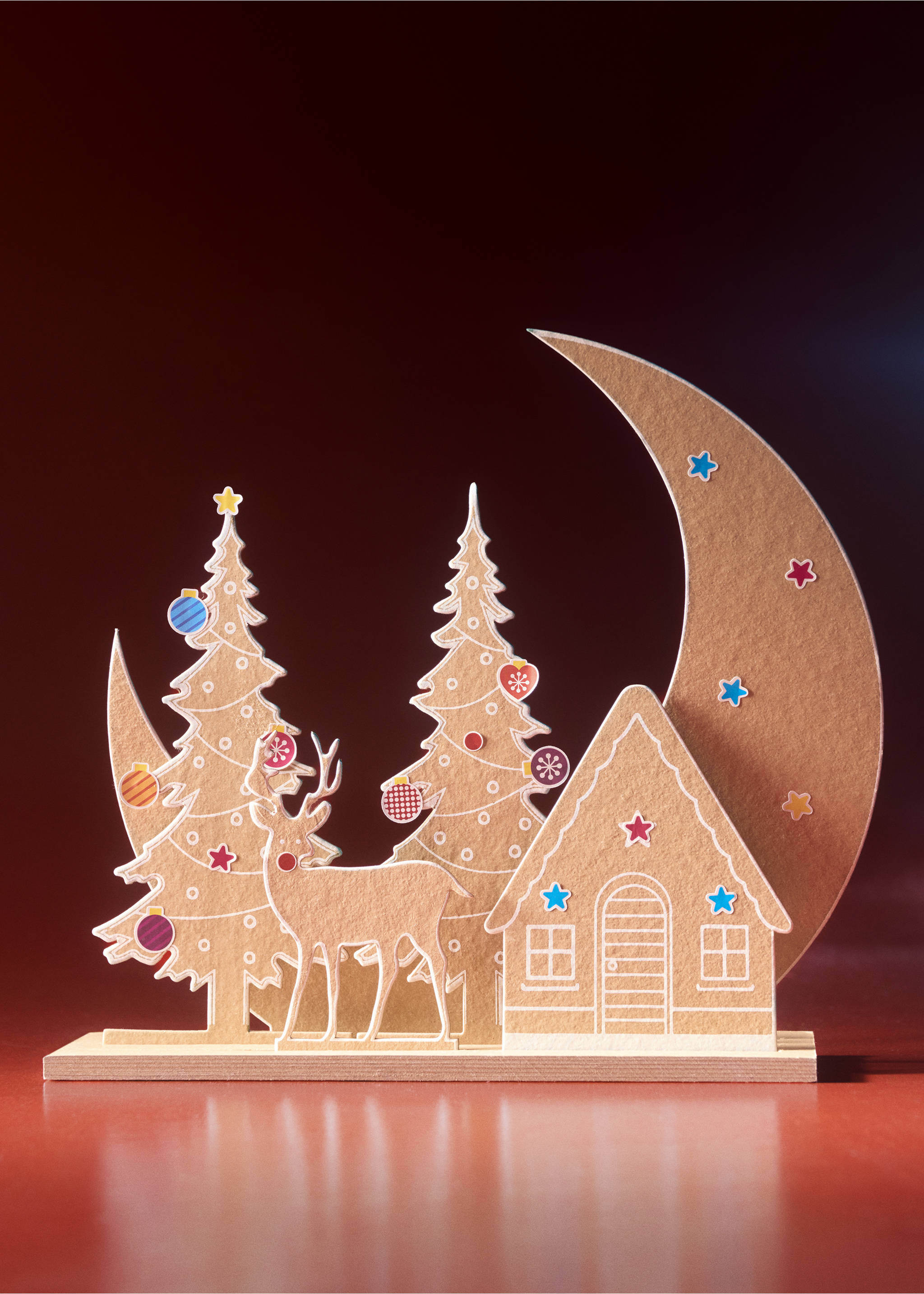 Weihnachtsaufkleber-Set - Allgemeine Ansicht, Braun. Ref: 37018638-00.