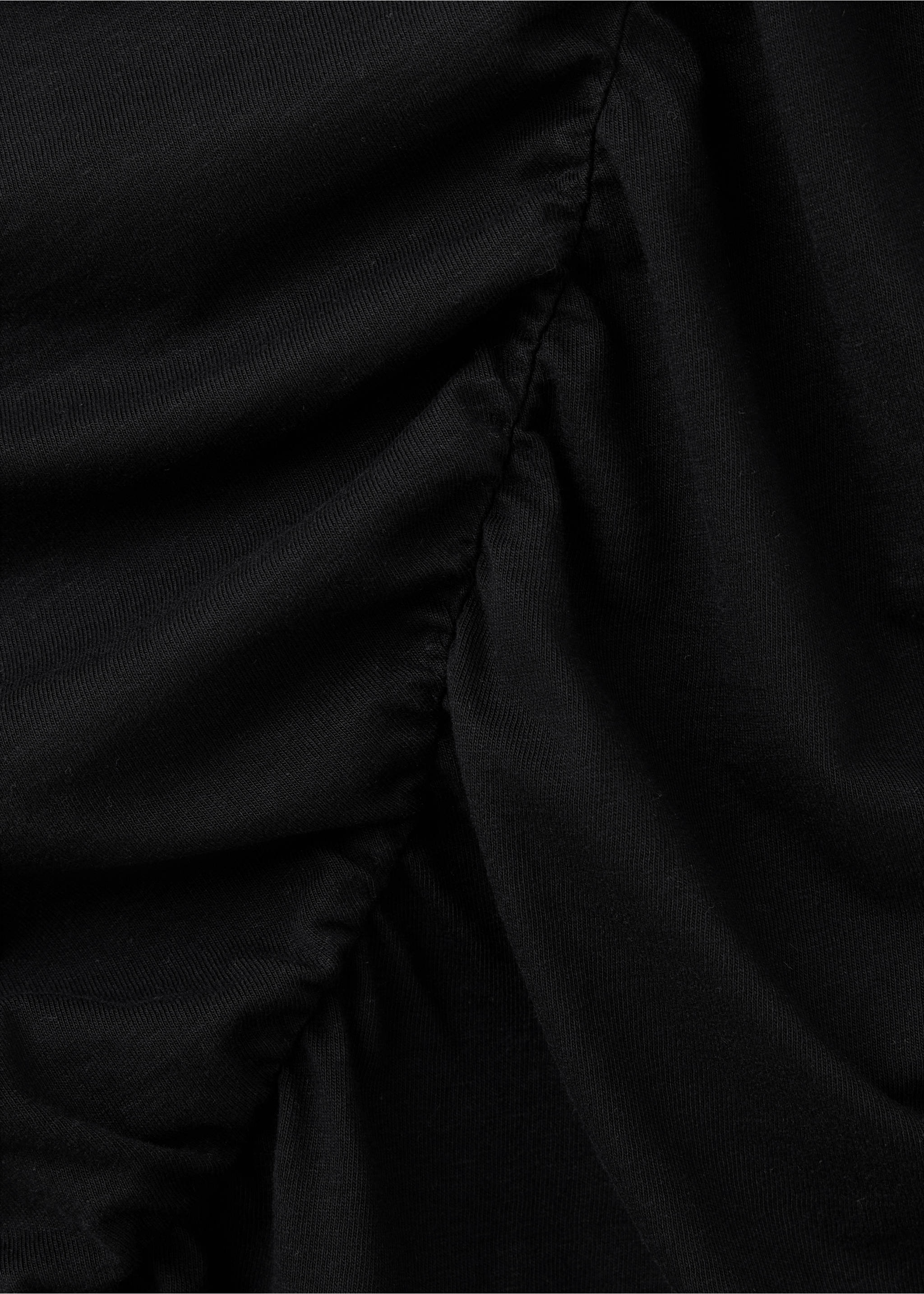 Draped cotton T-shirt - Details of the article 8, Black. Ref: 37019121-00.