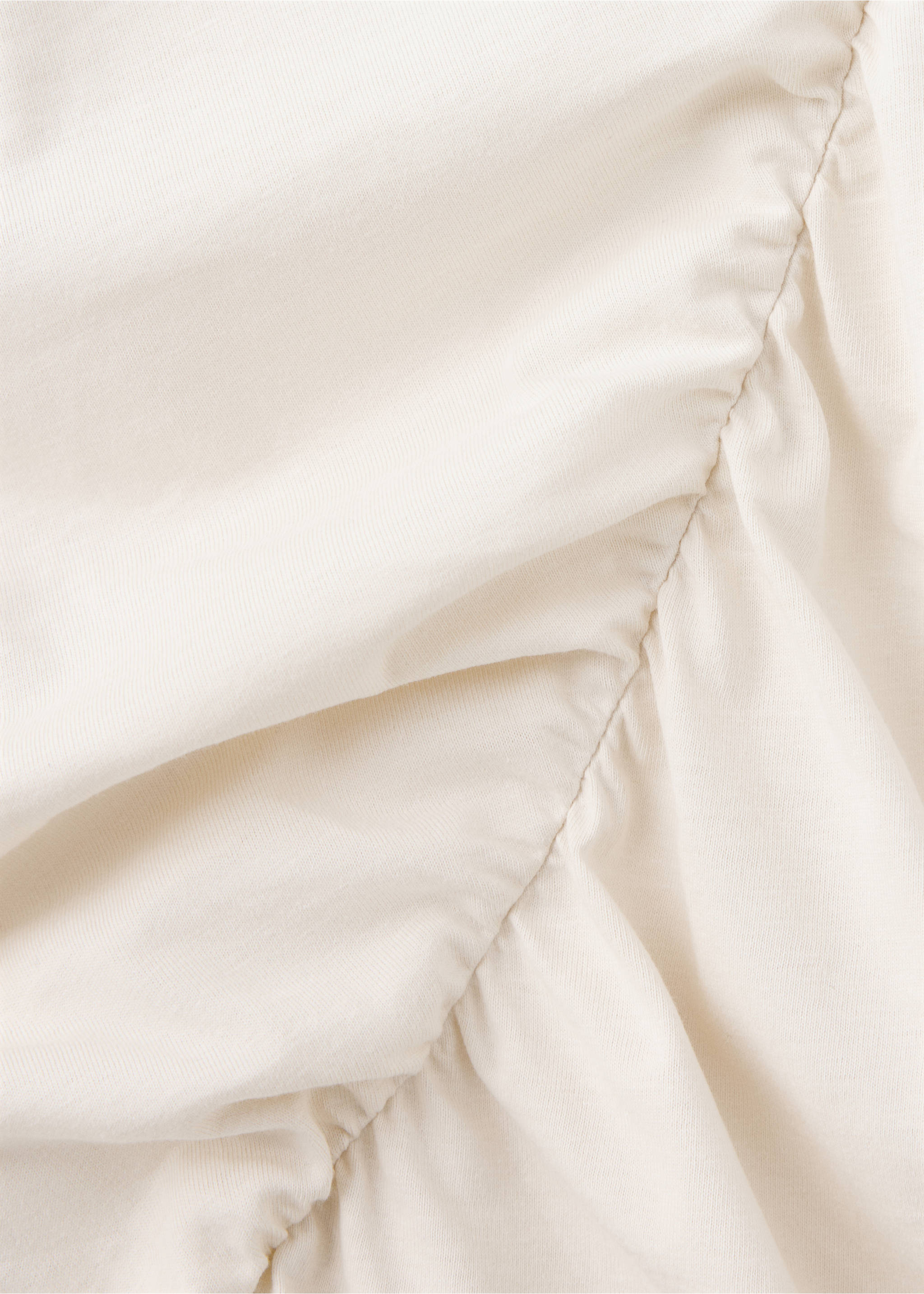 Draped cotton T-shirt - Details of the article 8, Beige. Ref: 37019122-00.