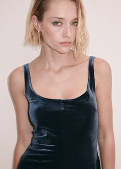 Velvet short dress — Night Blue 4