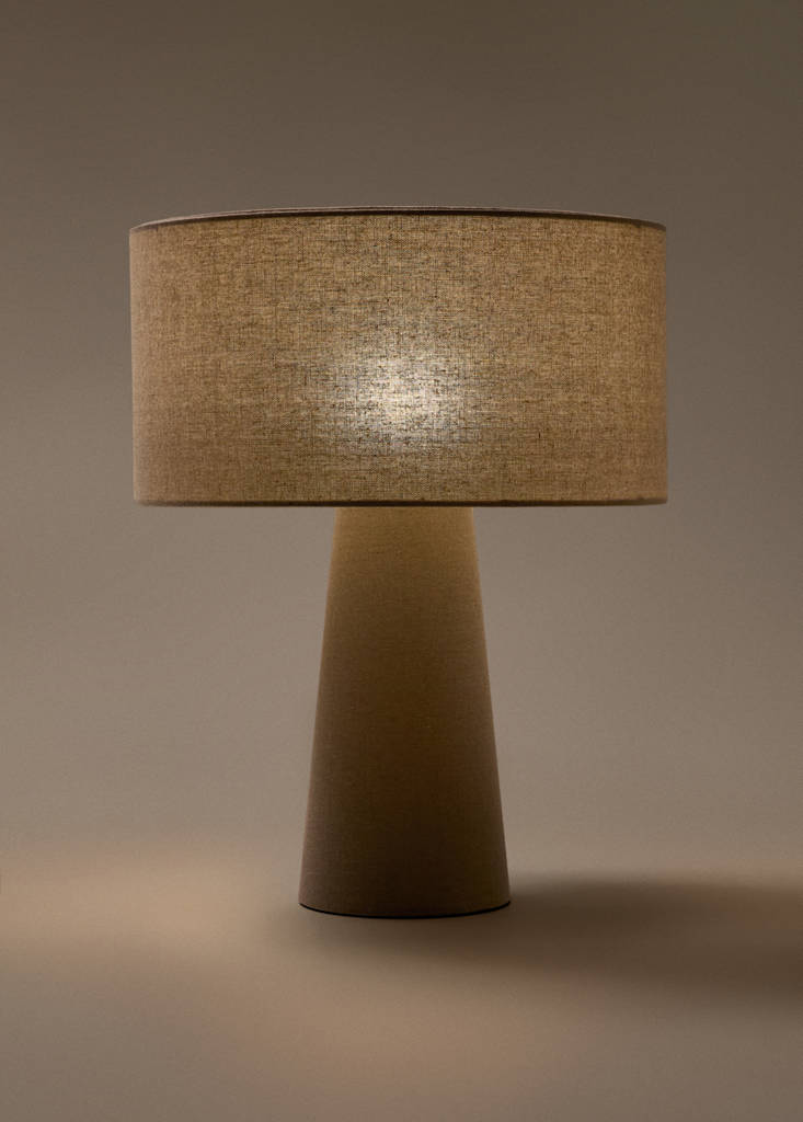 Large woven table lamp — Beige