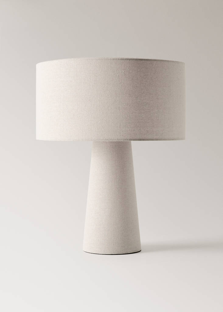 Large woven table lamp — Beige