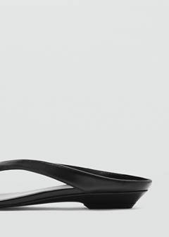 Wedge leather sandals — Black 4