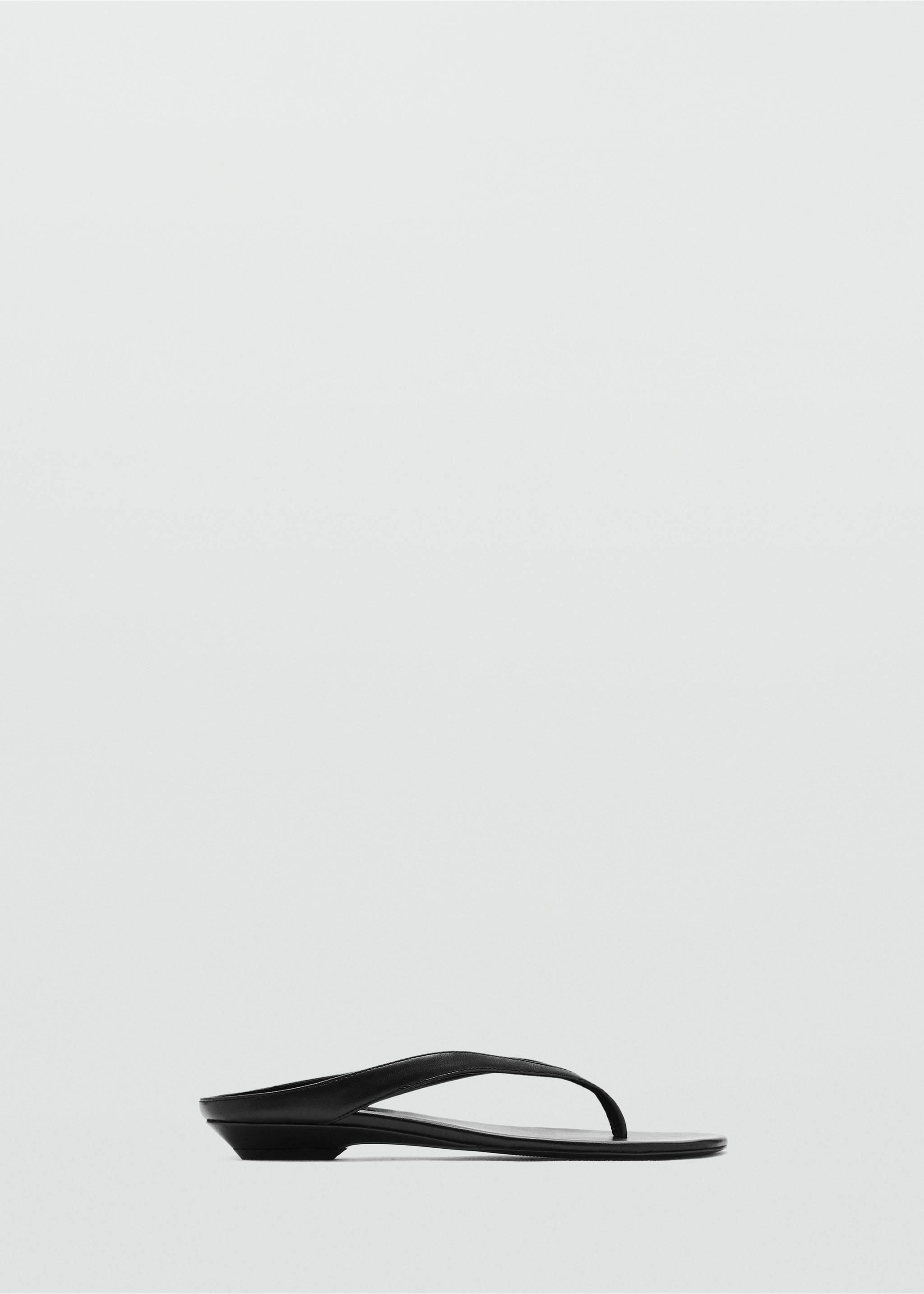 Wedge leather sandals - Article without model, Black. Ref: 37021332-00.