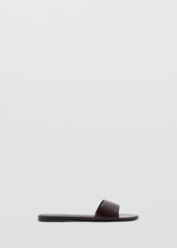 Flat leather sandal — Chocolate