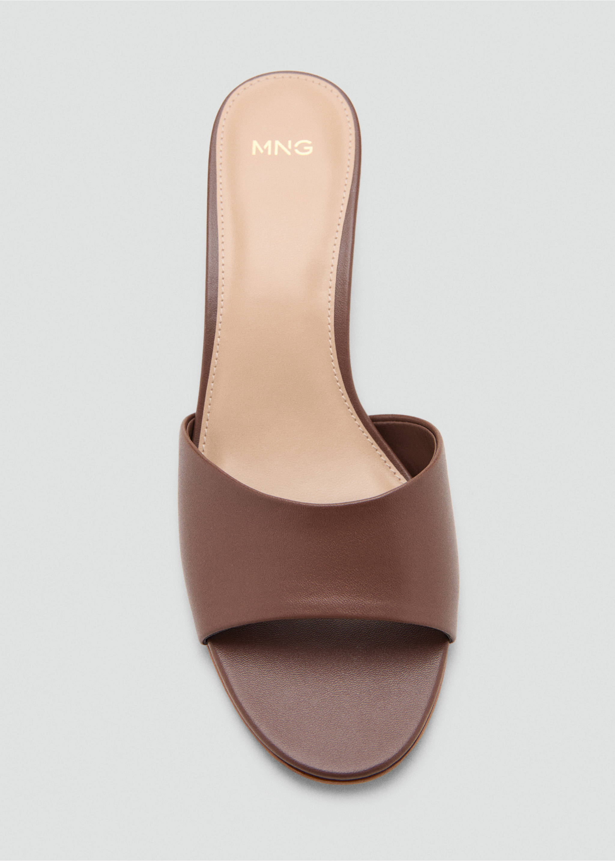 Heel non-structured sandals - Details of the article 2, Chocolate. Ref: 37021334-00.