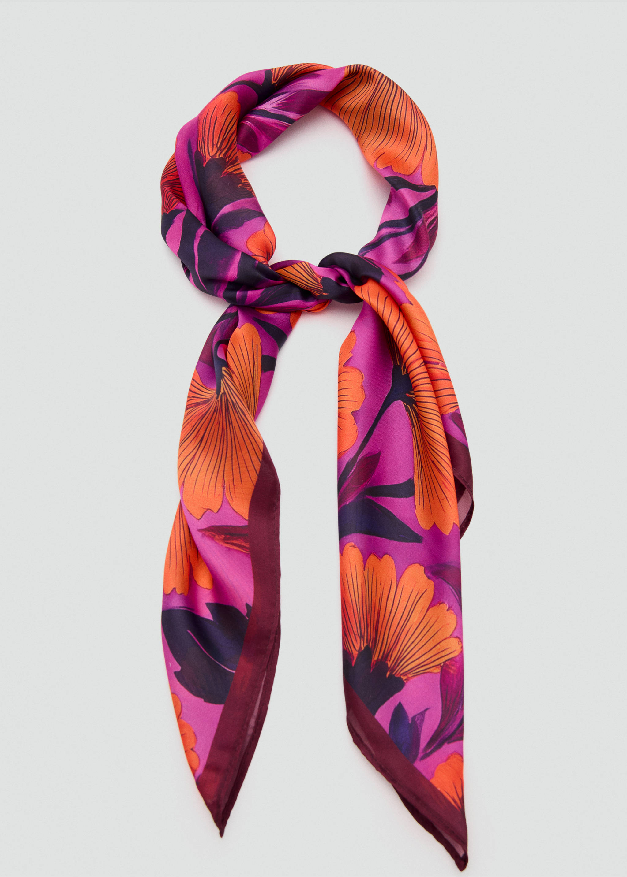 Foulard à fleurs - Détail de l'article 1, Violet. Ref: 37021337-00.