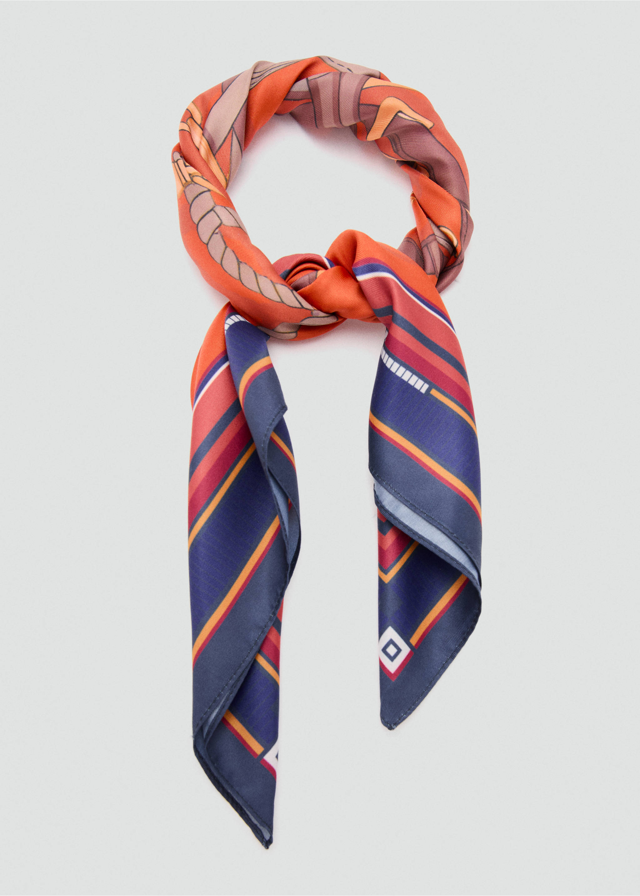 Chain-print scarf - Détail de l'article 1, Orange. Ref: 37021339-00.