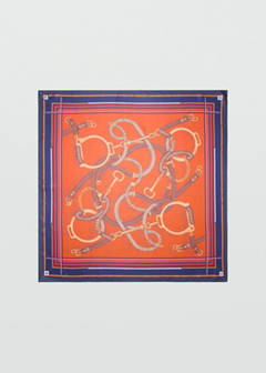 Chain-print scarf — Orange 1