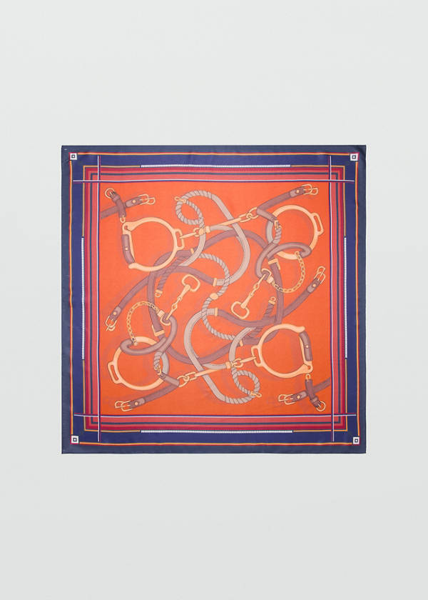 Chain-print scarf — Orange
