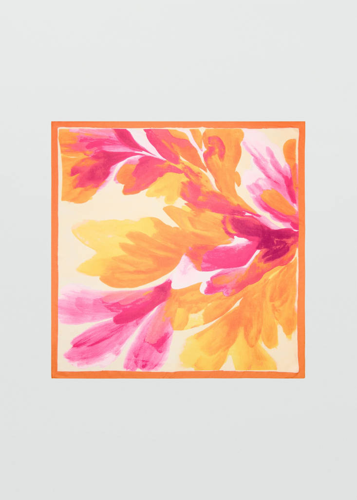 Floral print scarf — Orange