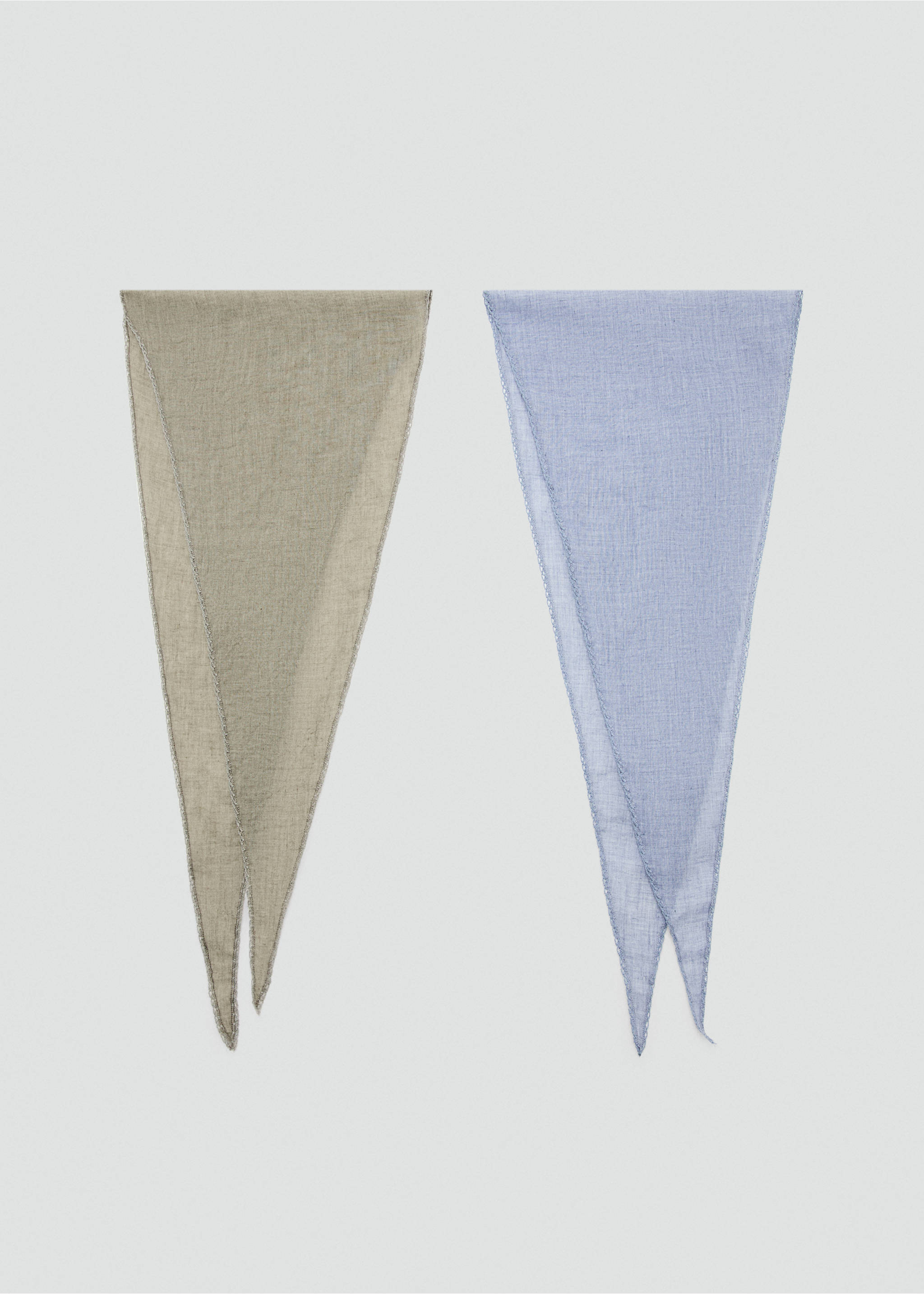 Set of 2 combined scarves - Article without model, Sky Blue. Ref: 37021341-00.