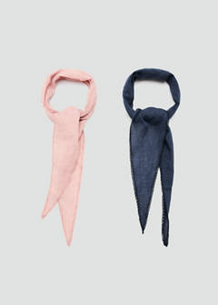Set of 2 combined scarves — Navy 4