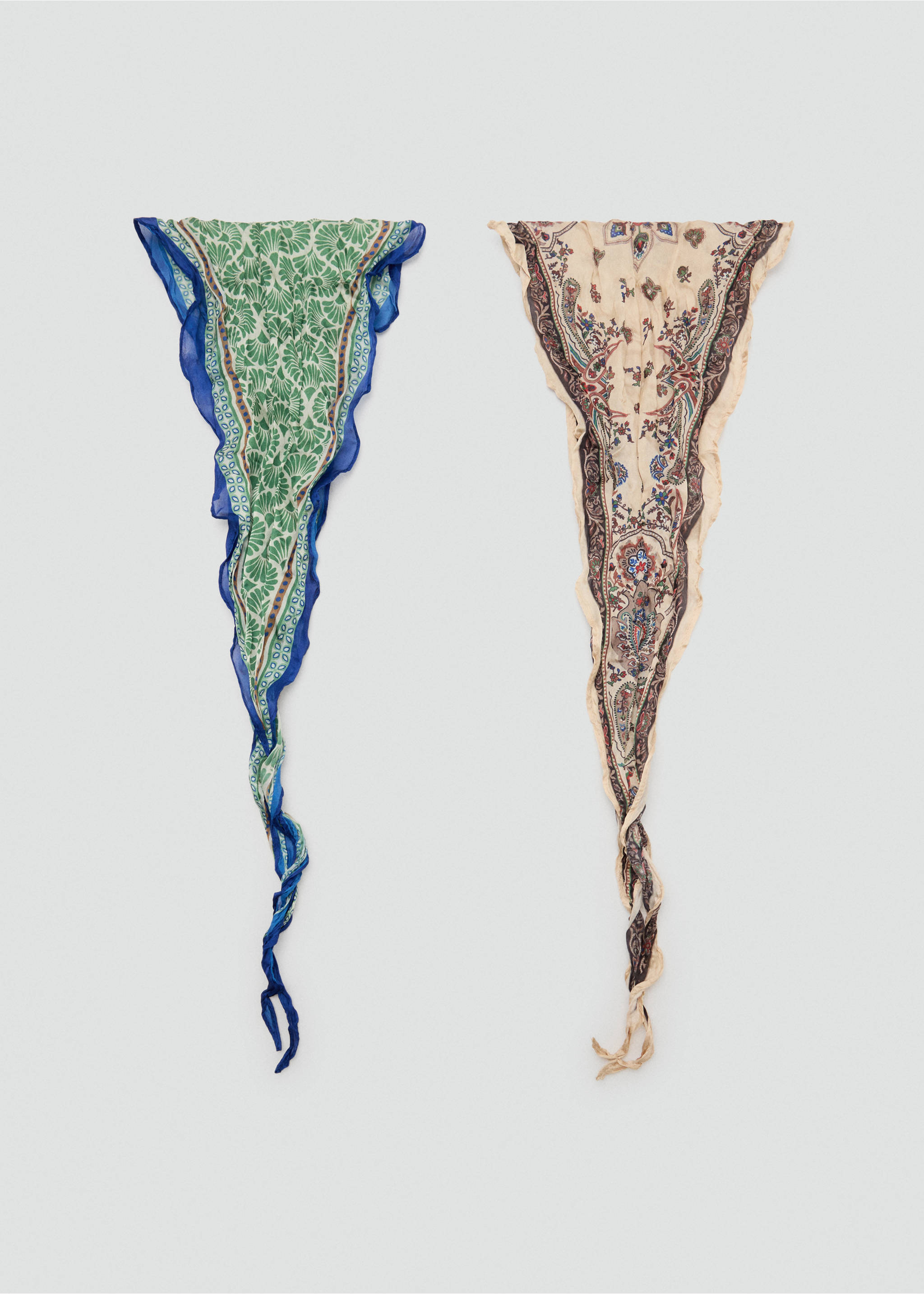 Set 2 pañuelos estampados - Artículo sin modelo, Azul. Ref: 37021342-00.