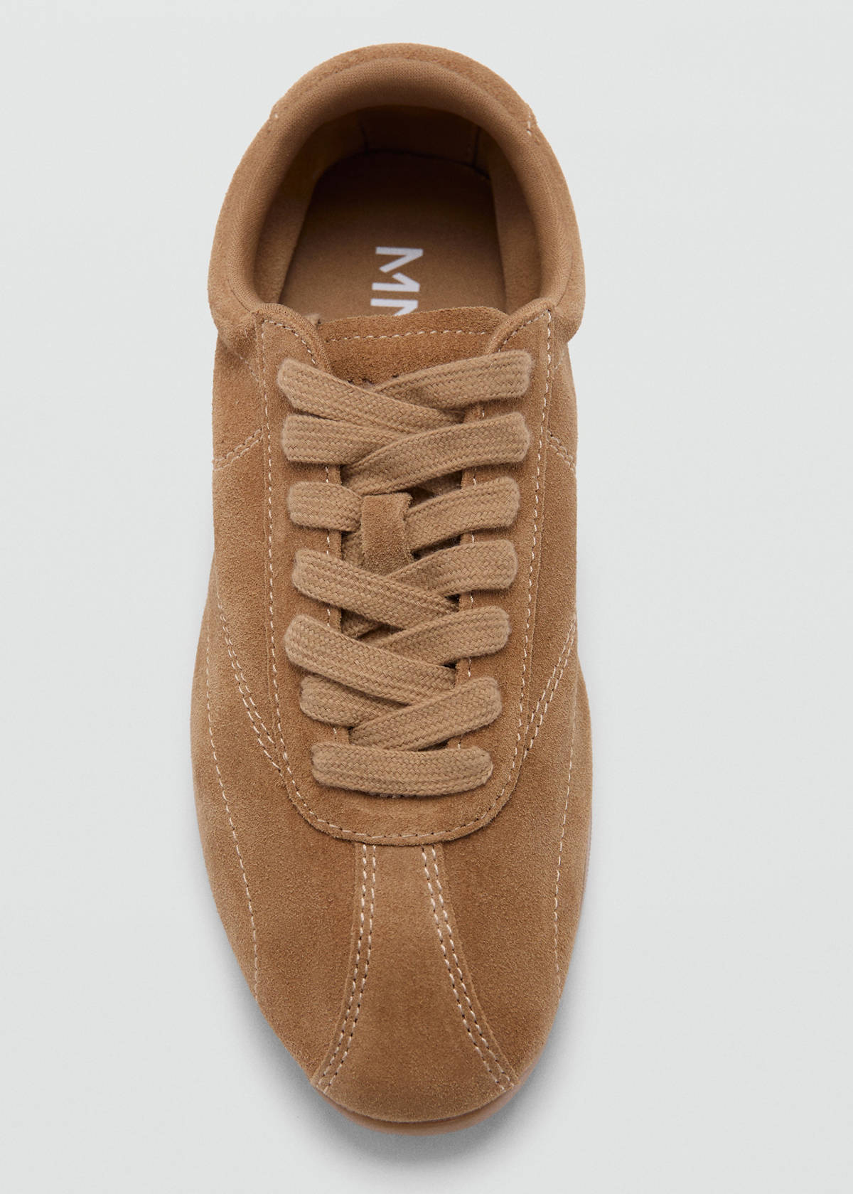 Contrasting panel leather sneakers — Sand