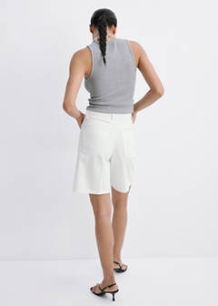 Straight-fit denim bermuda shorts — White 3