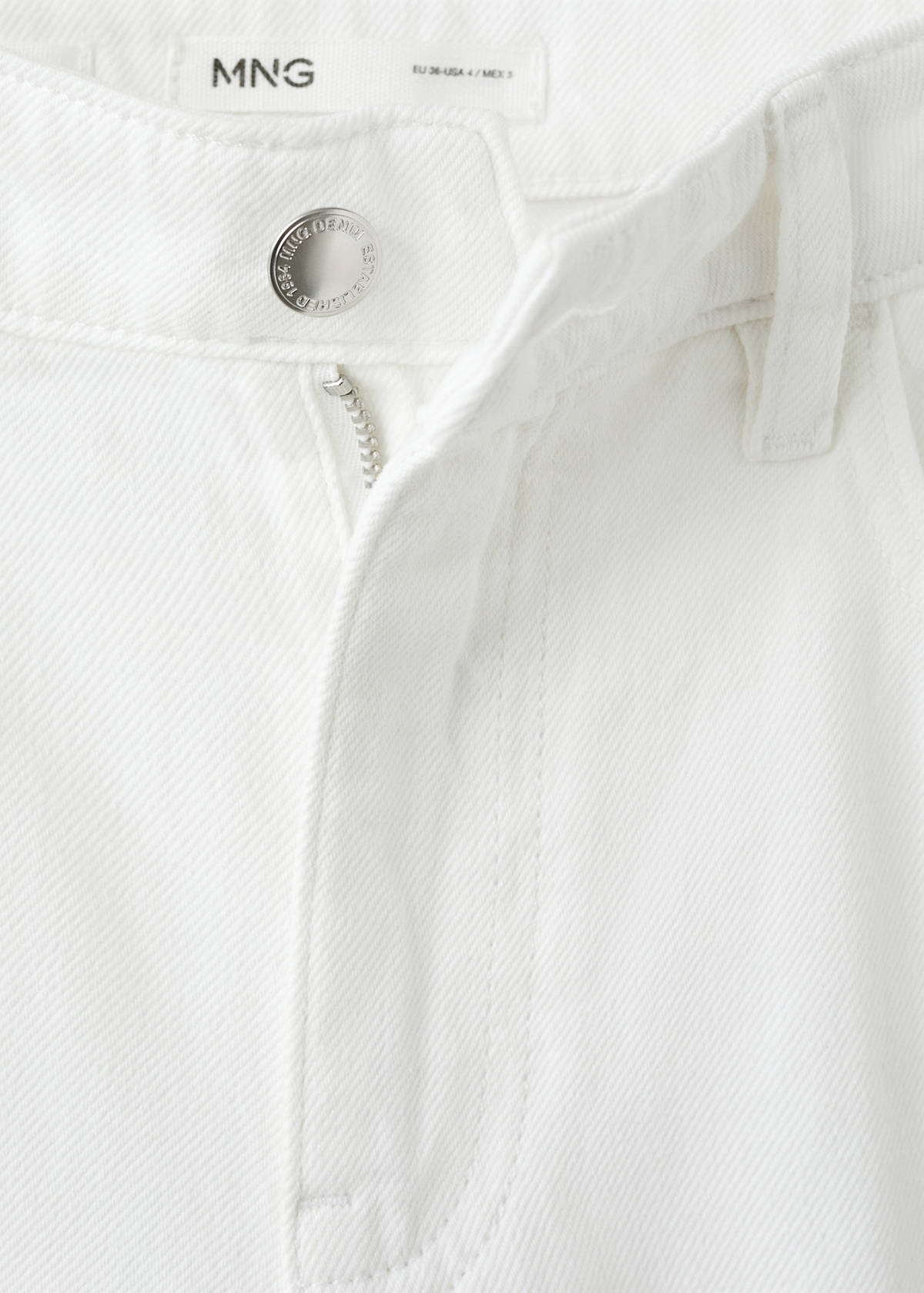 Straight-fit denim bermuda shorts — White