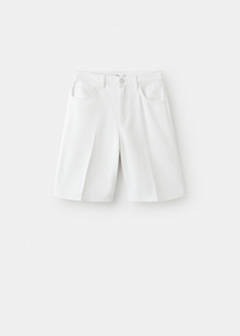 Straight-fit denim bermuda shorts — White 10