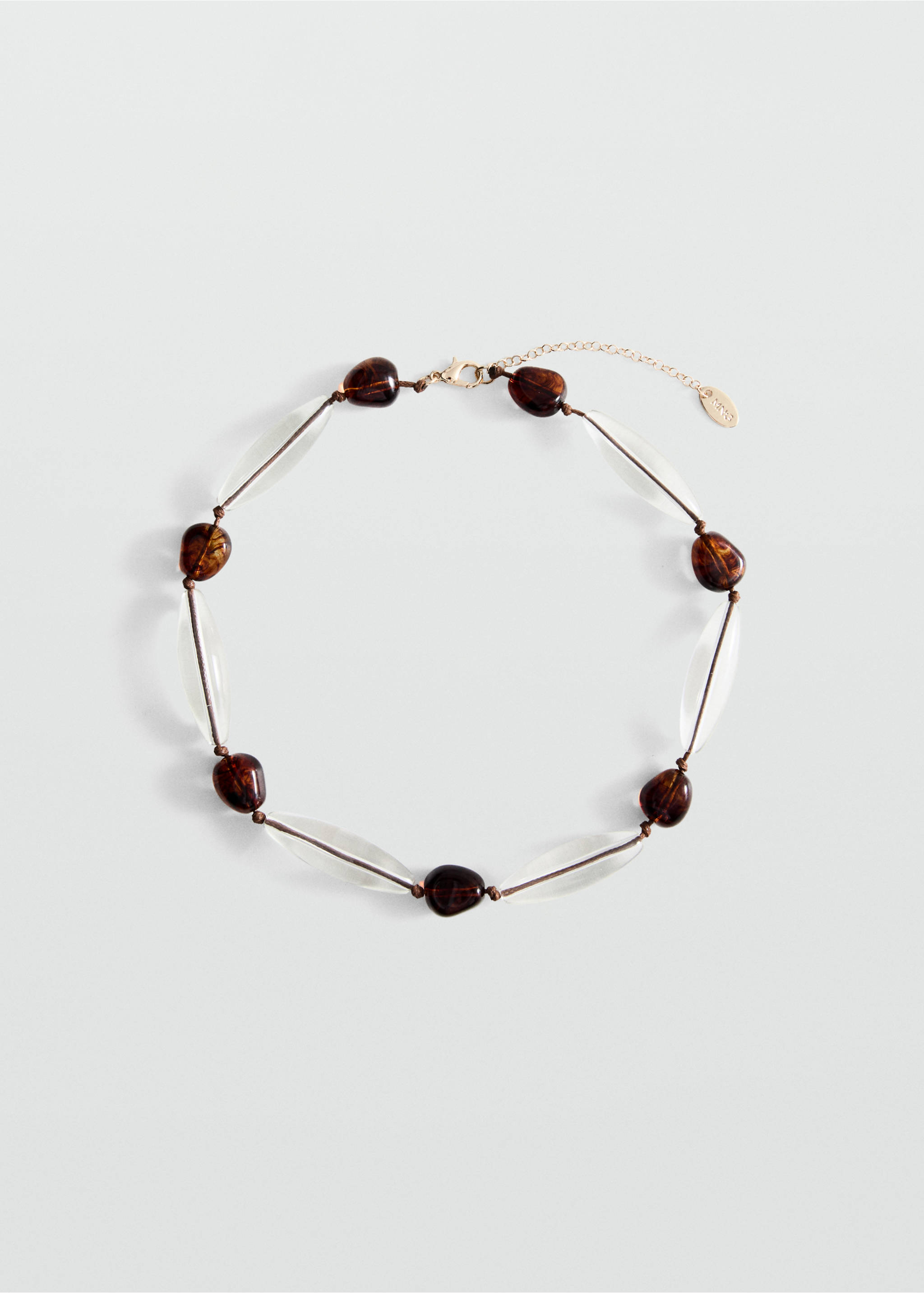 Mixed bead necklace - Article without model, Gold. Ref: 37021349-00.