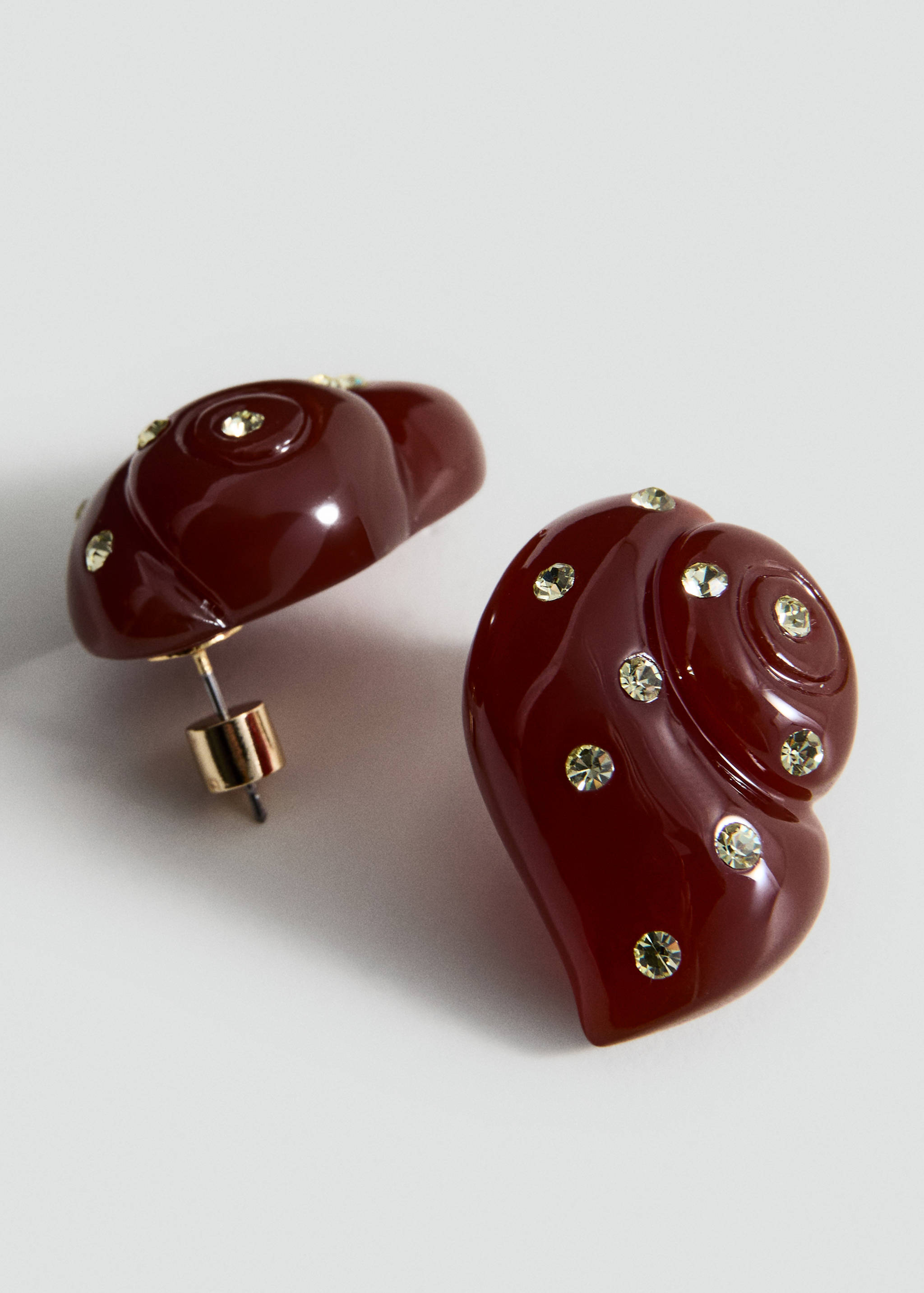 Shell strass earrings - Medium plane