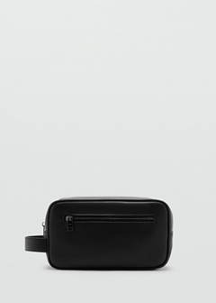Zipped leather cosmetic bag — Black 1