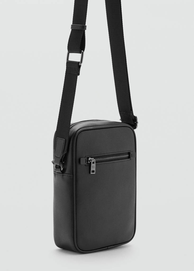 Zipper leather bag — Black