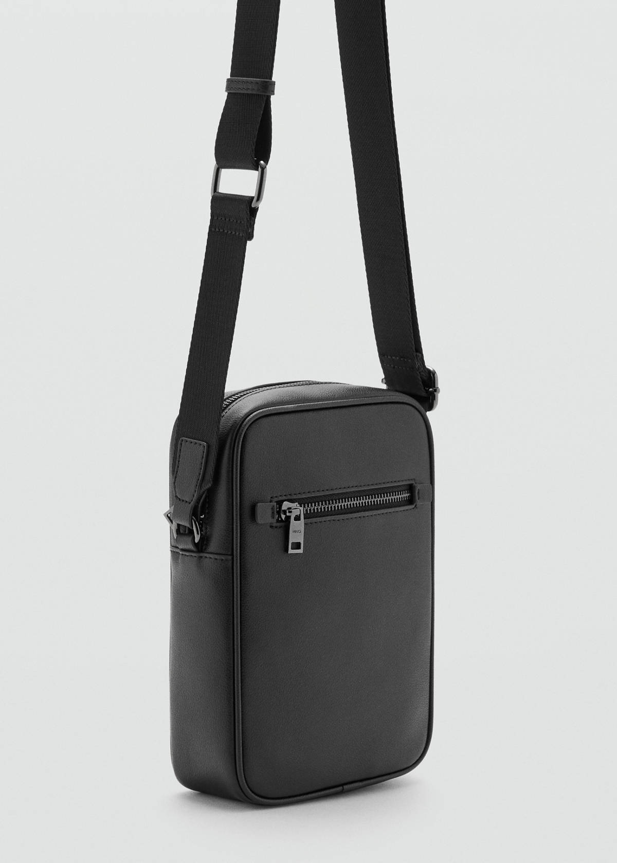 Zipper leather bag — Black