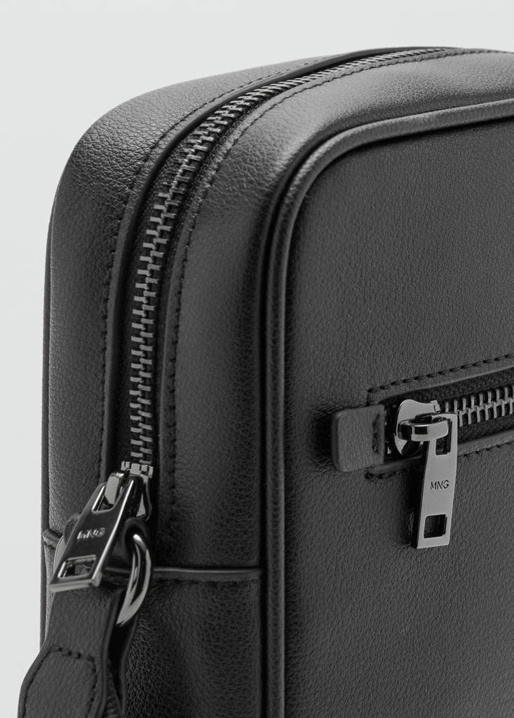 Zipper leather bag — Black
